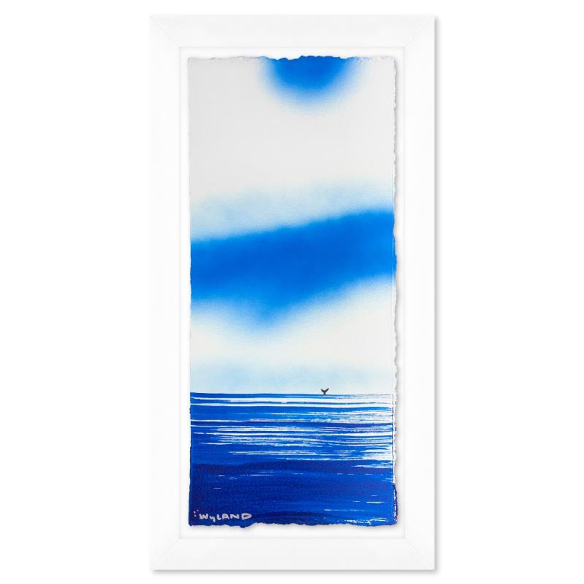 Wyland, "Fluke" Framed, Hand Signed Original Painting with Letter of Authenticity.