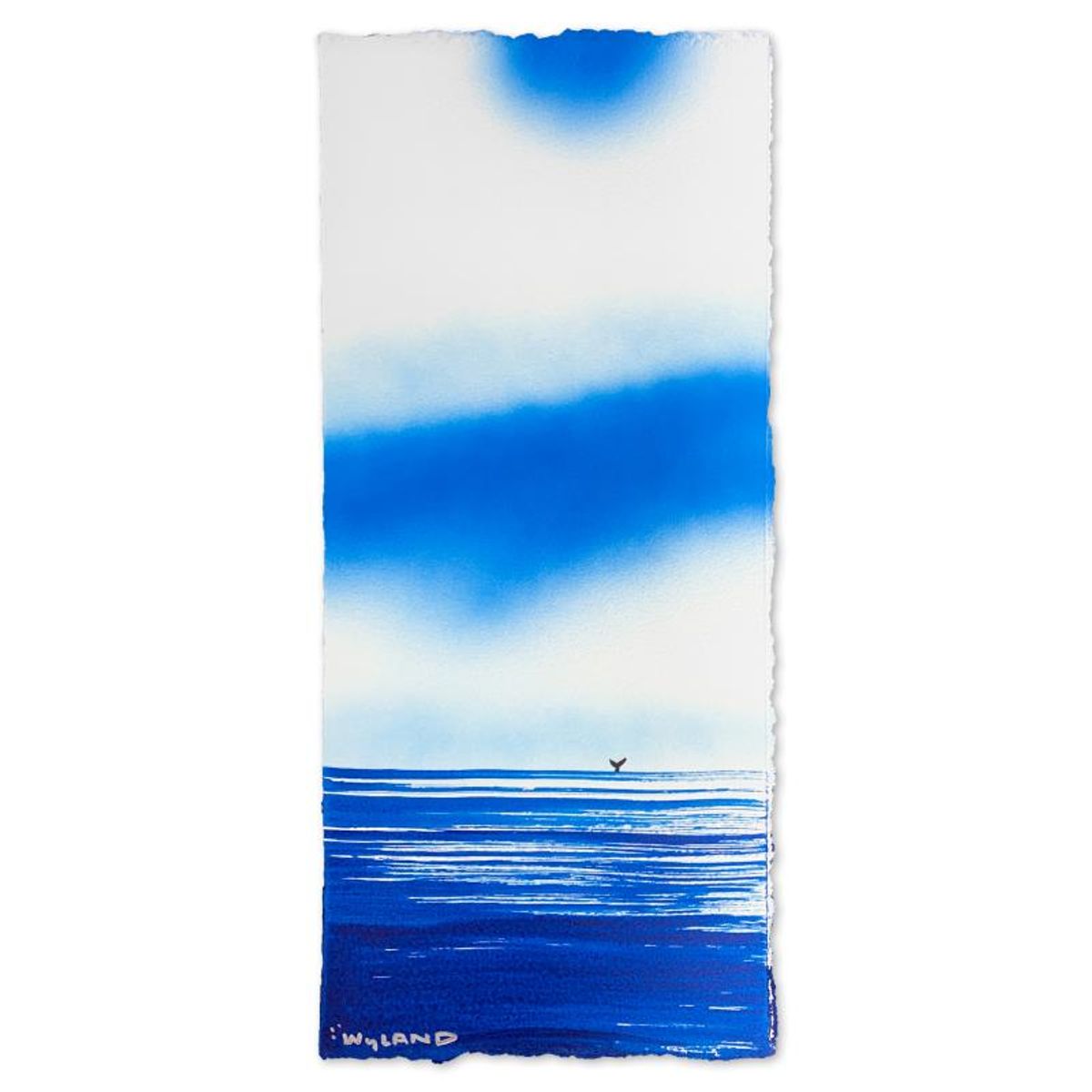 Wyland, "Fluke" Framed, Hand Signed Original Painting with Letter of Authenticity.