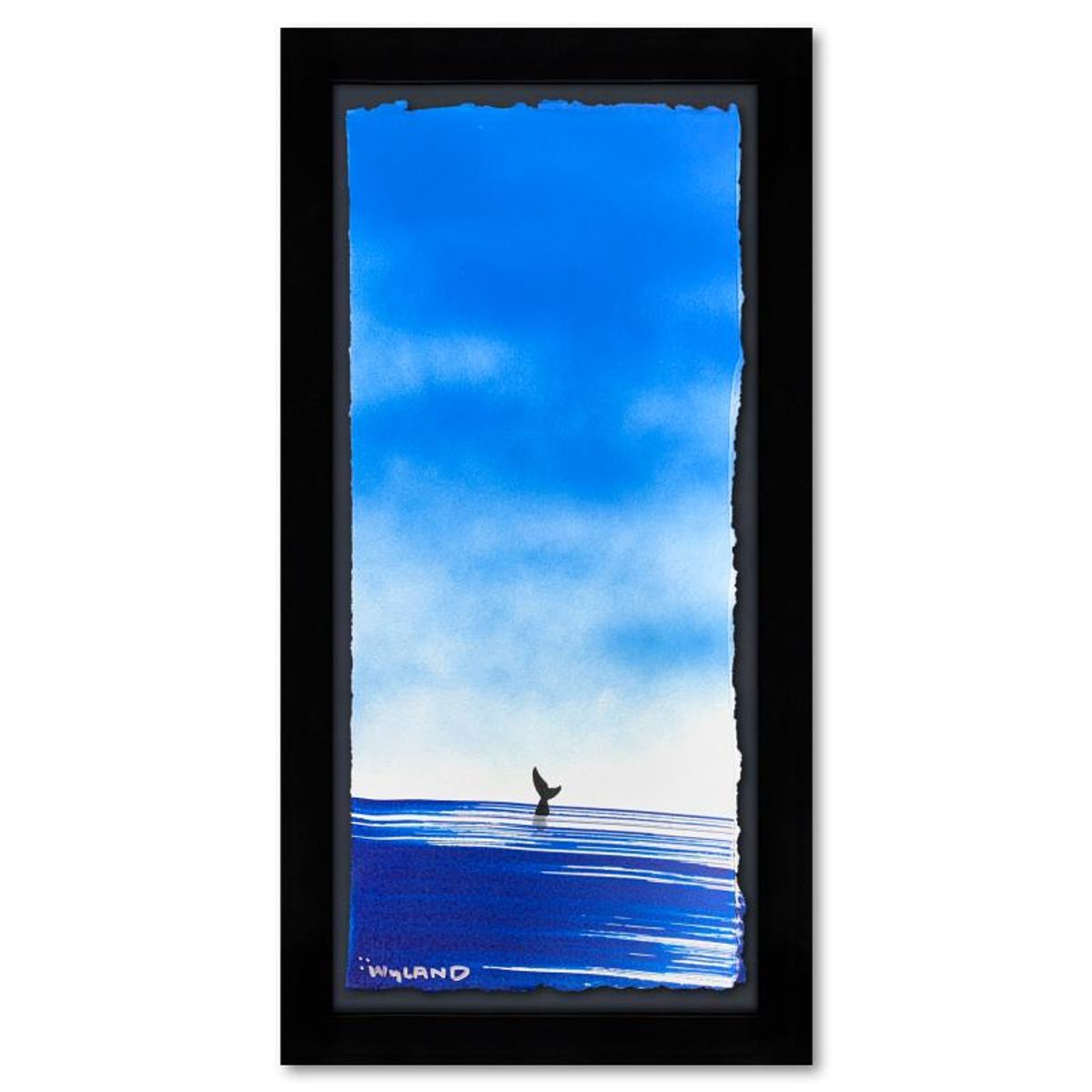 Wyland, "Fluke" Framed, Hand Signed Original Painting with Letter of Authenticity.