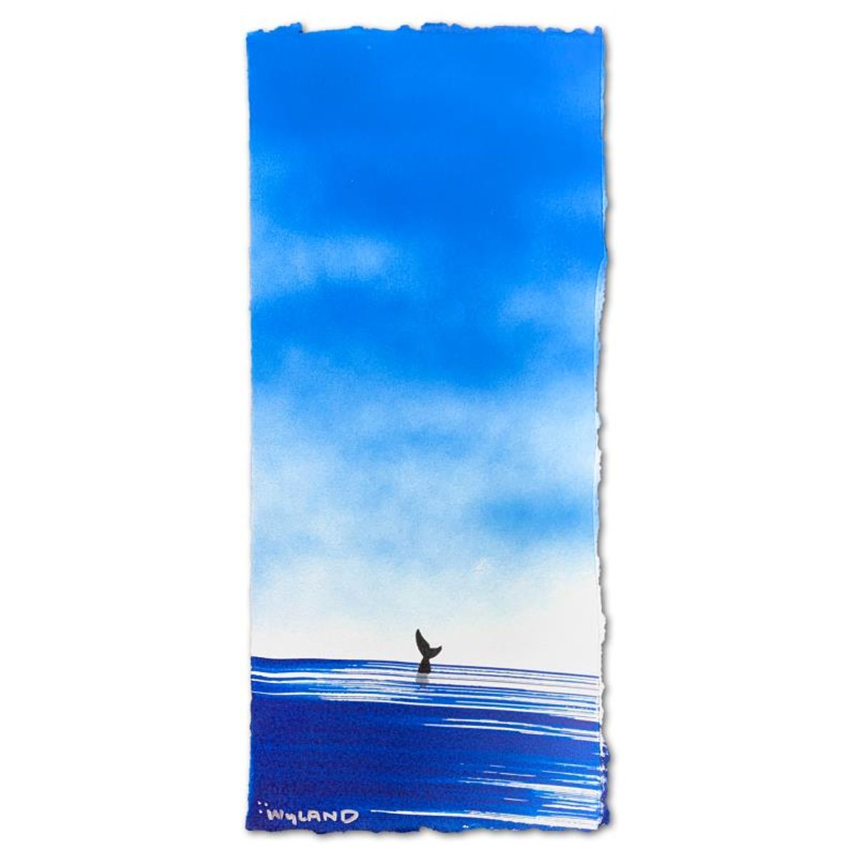 Wyland, "Fluke" Framed, Hand Signed Original Painting with Letter of Authenticity.