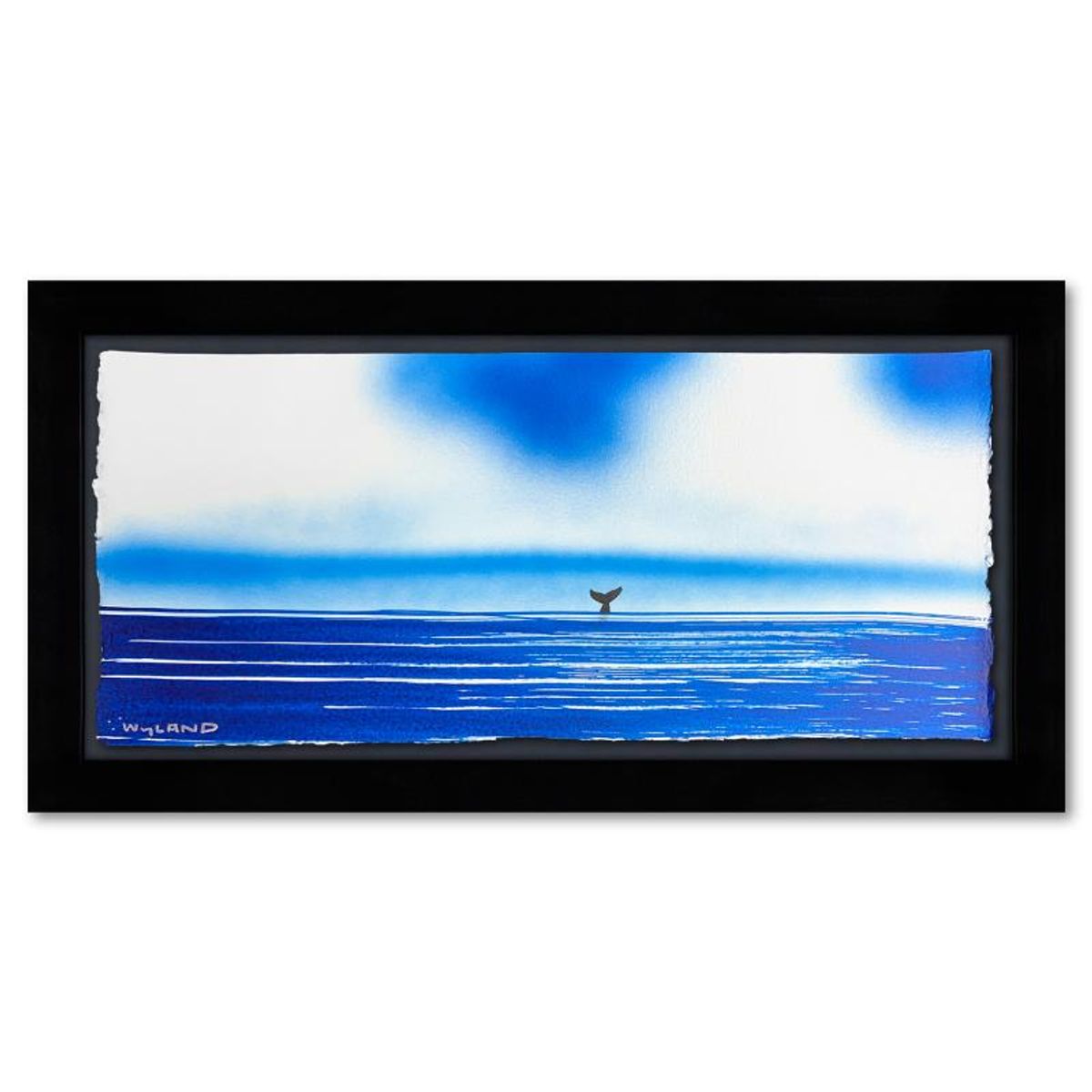 Wyland, "Fluke" Framed, Hand Signed Original Painting with Letter of Authenticity.
