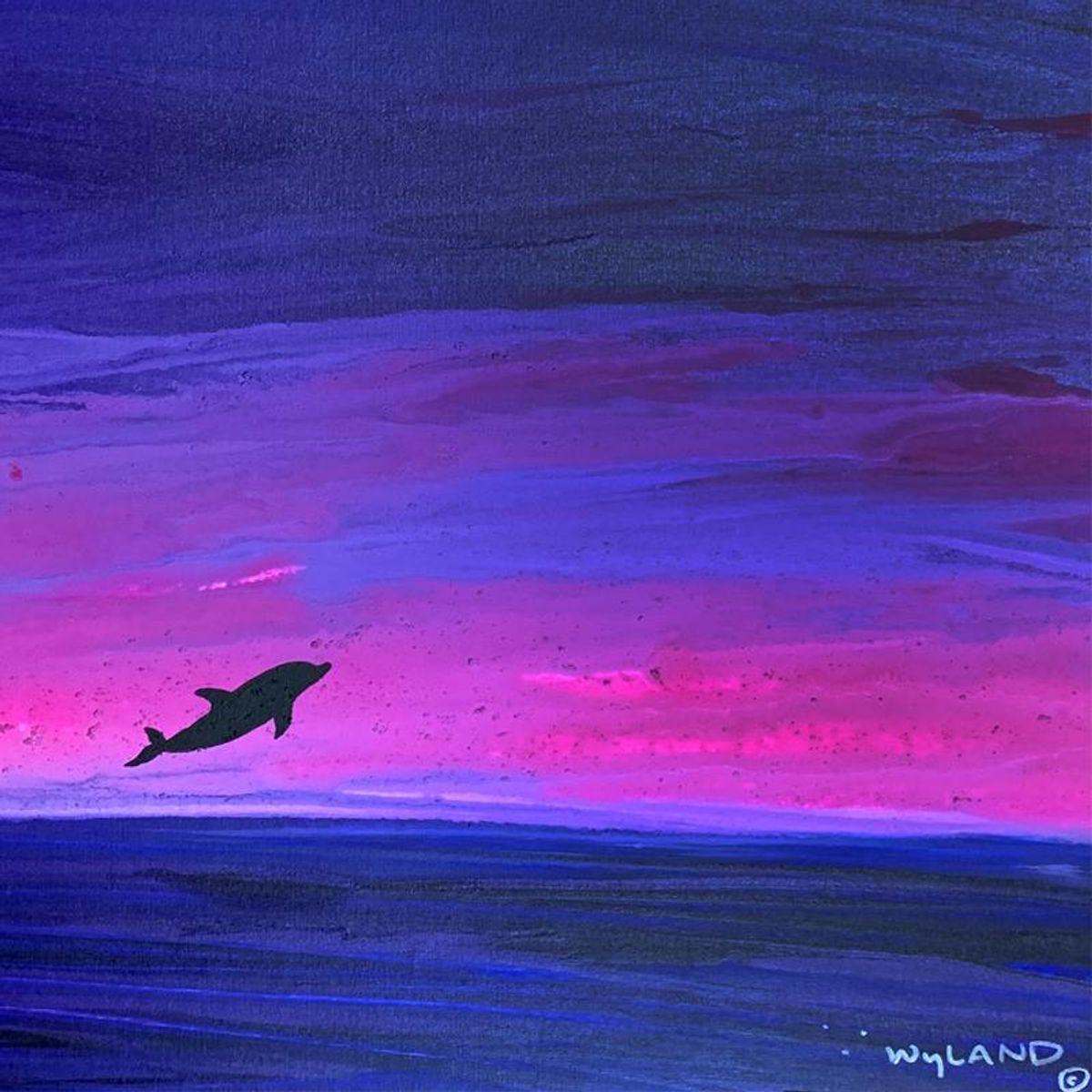 Wyland, Framed Original Painting on Canvas, Hand Signed by the artist and with a letter of authenticity.