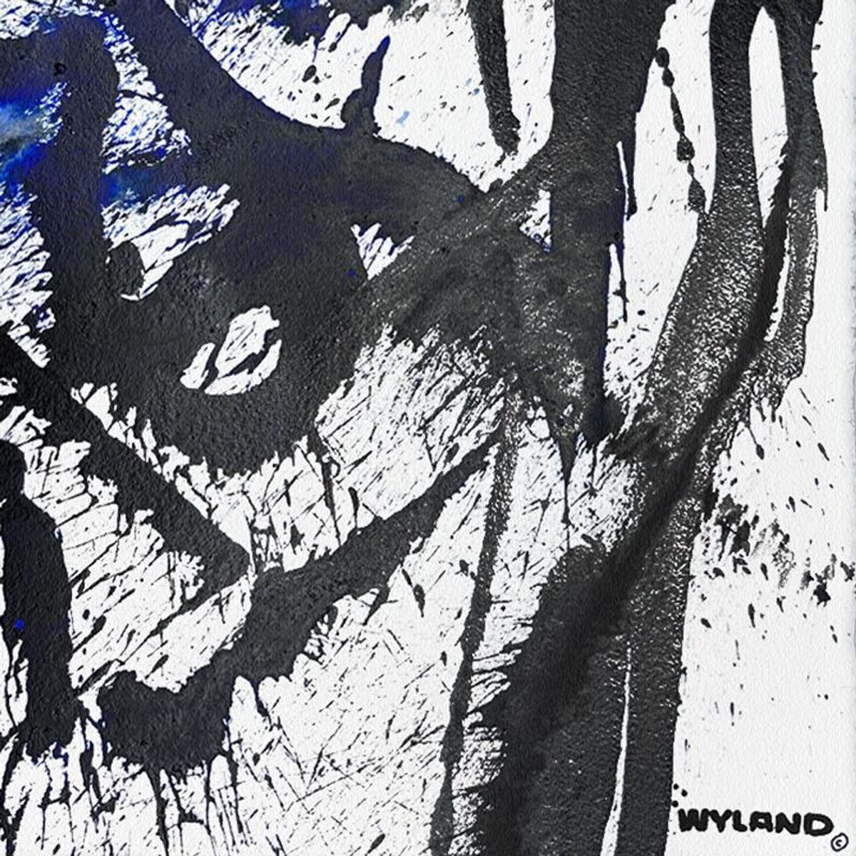 Wyland, "Untitled Abstract" Framed Original Painting on Paper, Hand Signed with Letter of Authenticity.