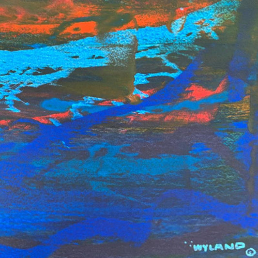 Wyland, "Untitled Abstract" Framed Original Painting on Paper, Hand Signed with Letter of Authenticity.