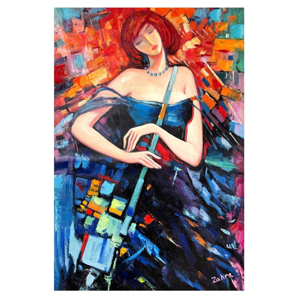 Zahra, Original Acrylic Painting on Canvas, Hand Signed with Letter of Authenticity.