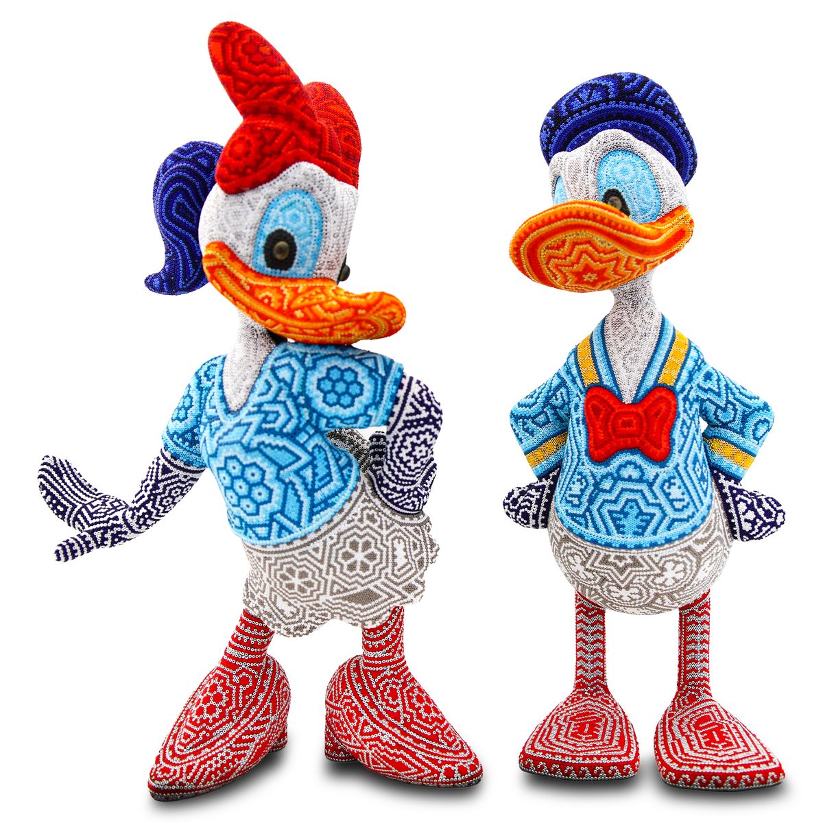 CHROMA aka Rick Wolfryd- Original Mixed Media Sculpture "Donald &Daisy"