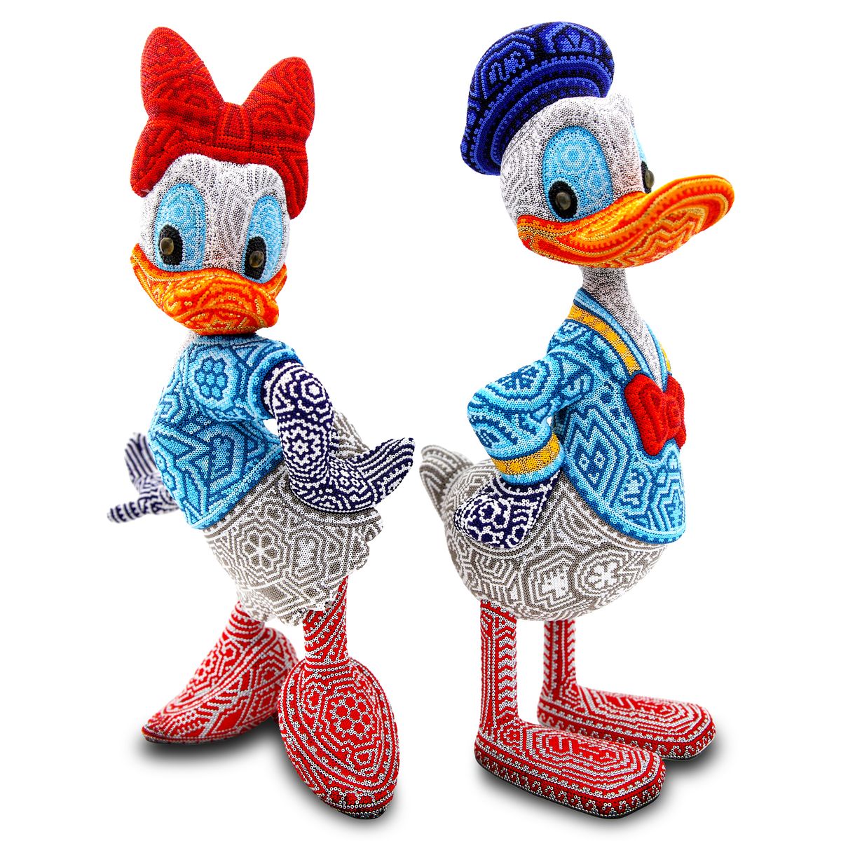 CHROMA aka Rick Wolfryd- Original Mixed Media Sculpture "Donald &Daisy"