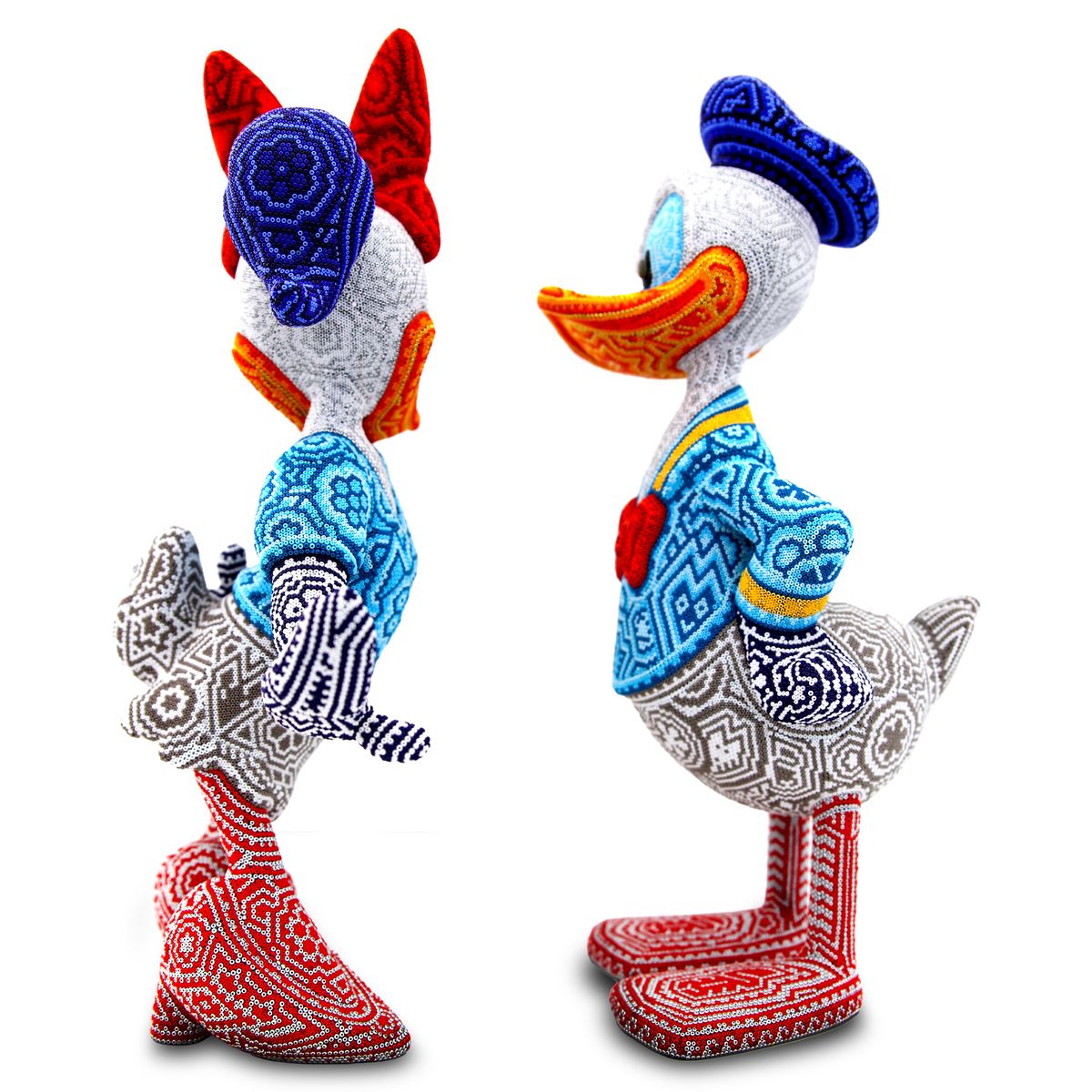 CHROMA aka Rick Wolfryd- Original Mixed Media Sculpture "Donald &Daisy"