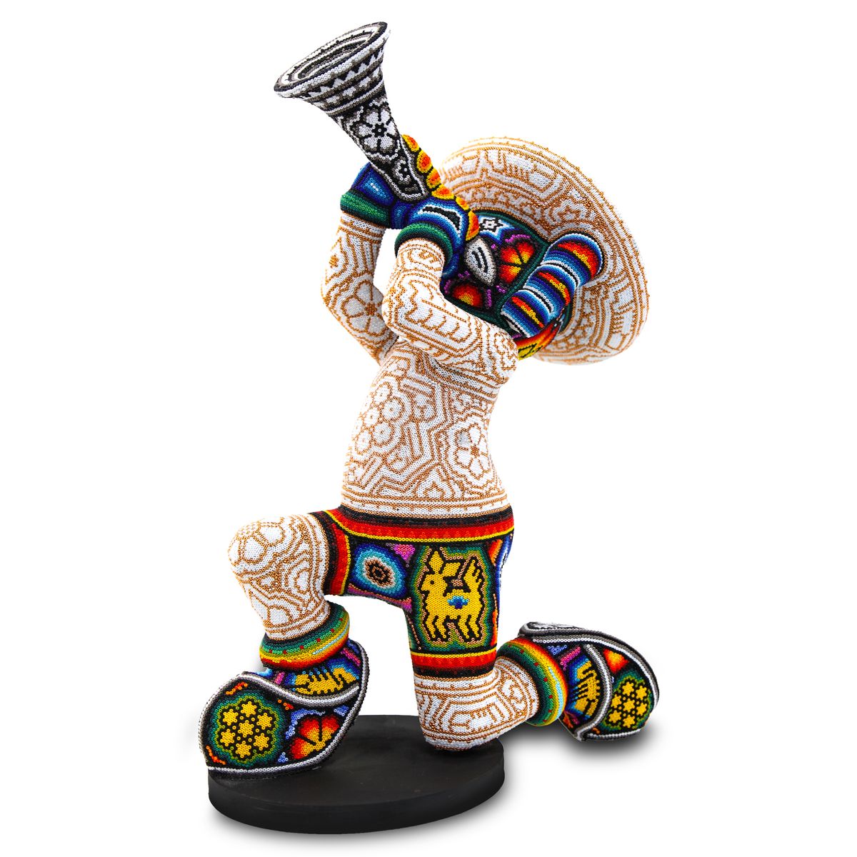 CHROMA aka Rick Wolfryd- Original Mixed Media Sculpture "The Horn Player"