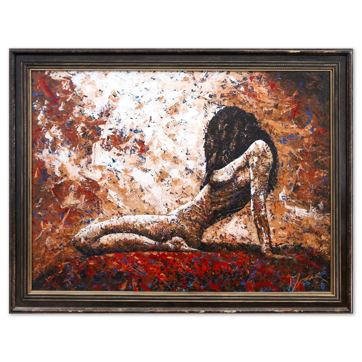 Trevor Mezak- Acrylic on Canvas "Reclining, Kneeling Woman"