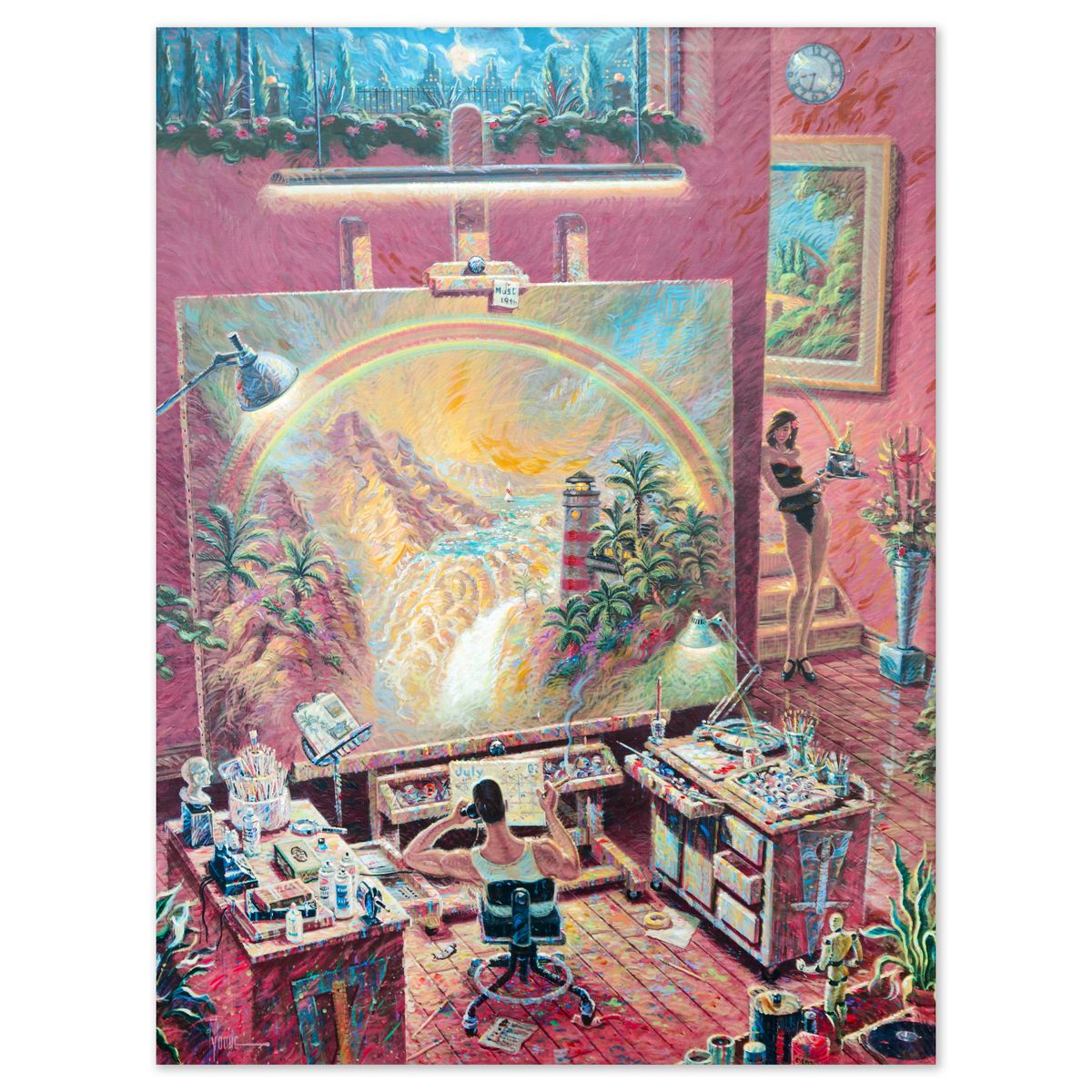 Michael Young- Giclee on Canvas "Business Before Pleasure"