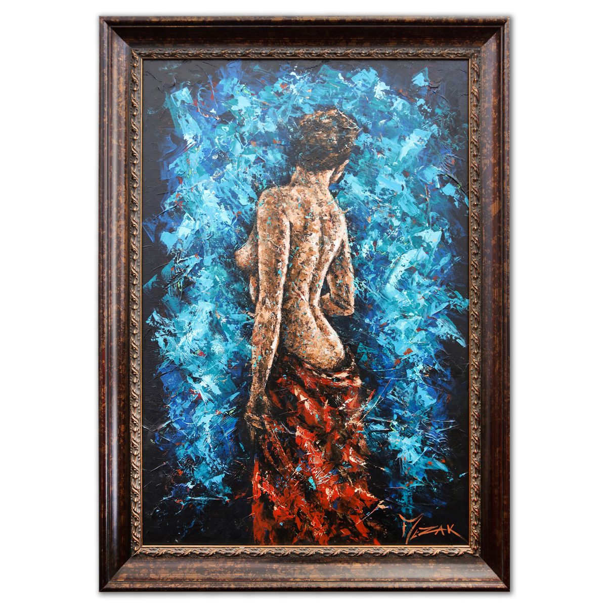  Trevor Mezak- Acrylic on Canvas "Woman wilh Back Turned and Hair Tied"