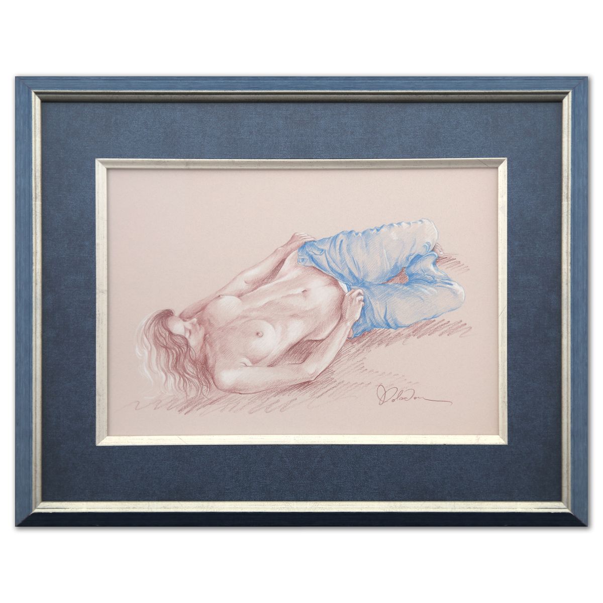 Jean Coladon- Colored pencil drawing on paper "Holy Jeans"