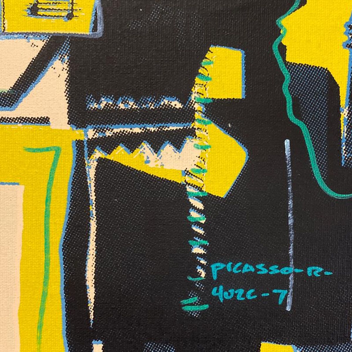 Ringo Daniel Funes, "Picasso Dancers" Framed One-of-a-Kind Mixed Media on Canvas, Hand Signed with Letter of Authenticity.