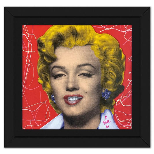 Ringo Daniel Funes, "Marilyn Classic" Framed One-of-a-Kind Mixed Media on Canvas, Hand Signed with Letter of Authenticity.