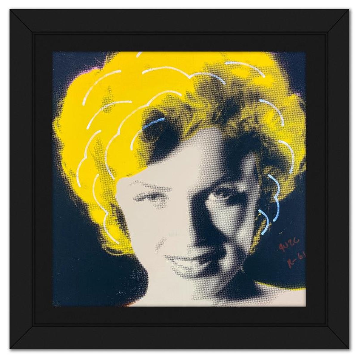 Ringo Daniel Funes, "Midnight Marilyn" Framed One-of-a-Kind Mixed Media on Canvas, Hand Signed with Letter of Authenticity.