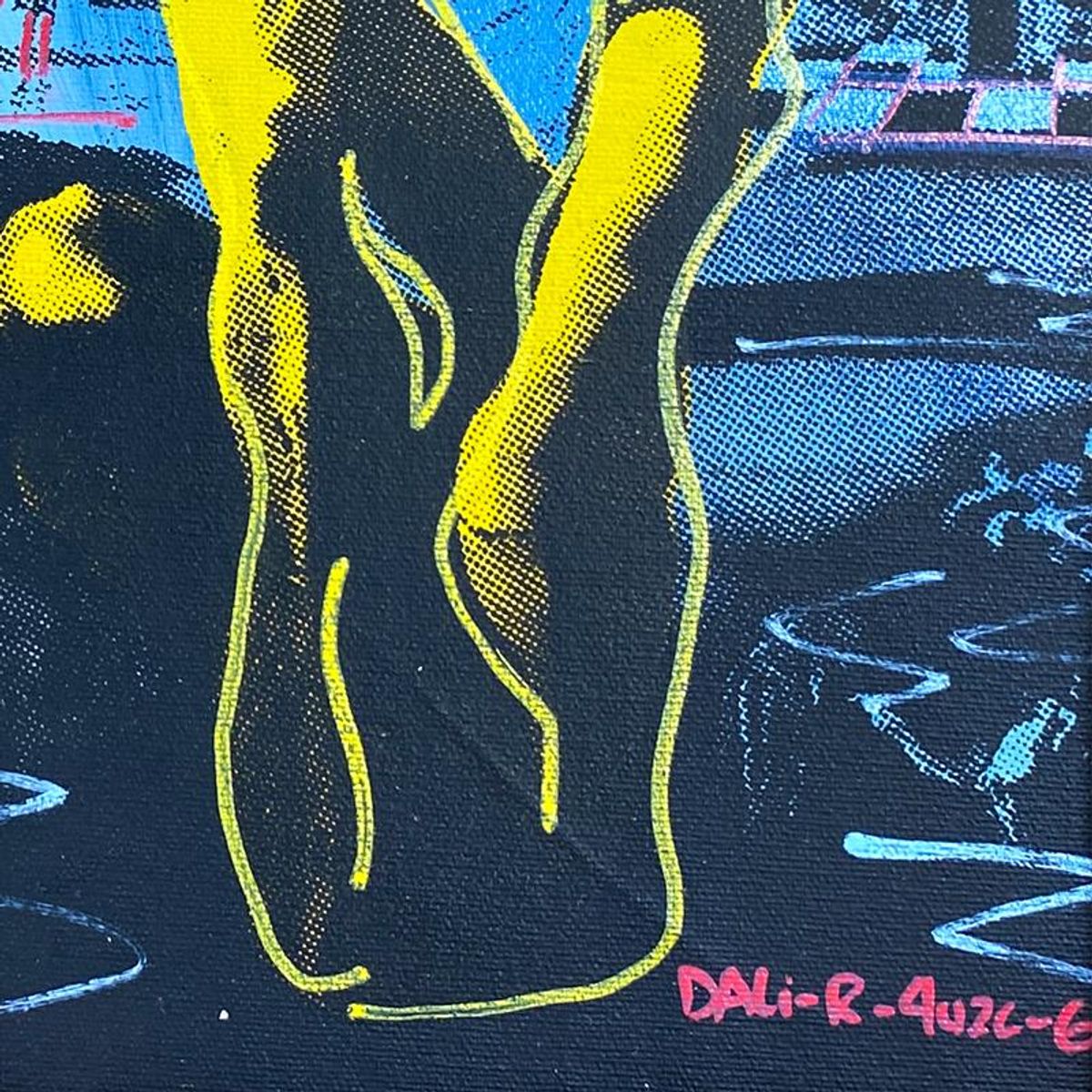 Ringo Daniel Funes, "Salvador Dali Hand Holding Eggs" Framed One-of-a-Kind Mixed Media on Canvas, Hand Signed by the artist and Steve Kaufman (1960-2010) with Letter of Authenticity.
