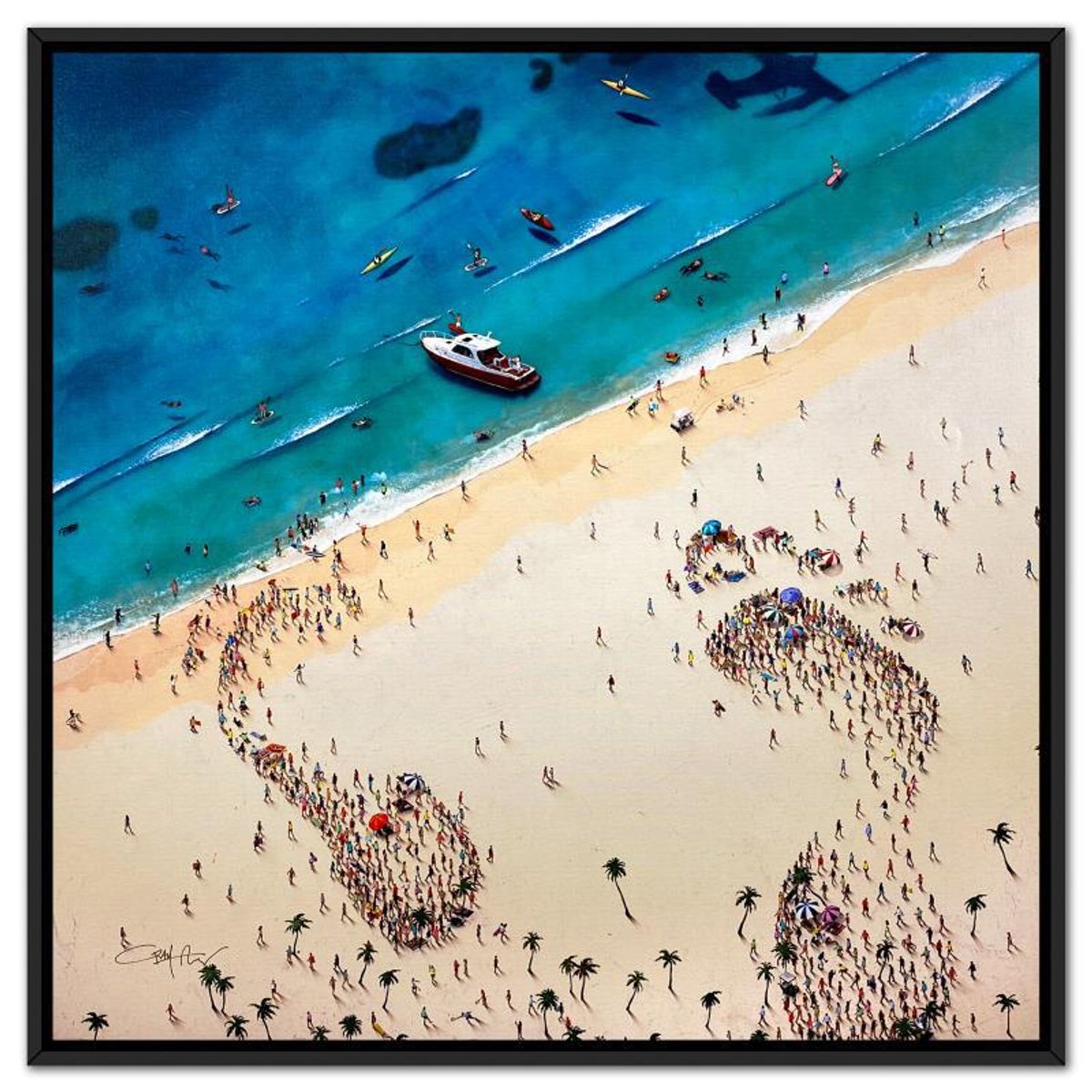 Craig Alan, "Populus: Footprints Of Memories" Framed, Hand Signed Limited Edition Canvas with Letter of Authenticity.