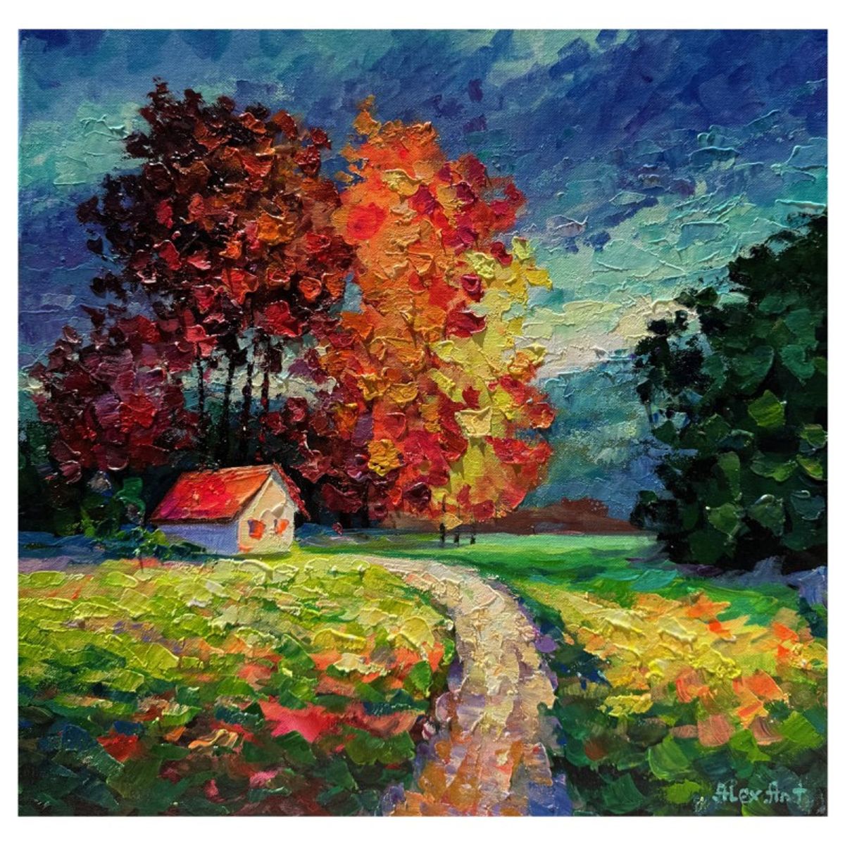 Alexander Antanenka, "Change Of Seasons" Hand Signed Original Painting on Canvas with Letter of Authenticity.