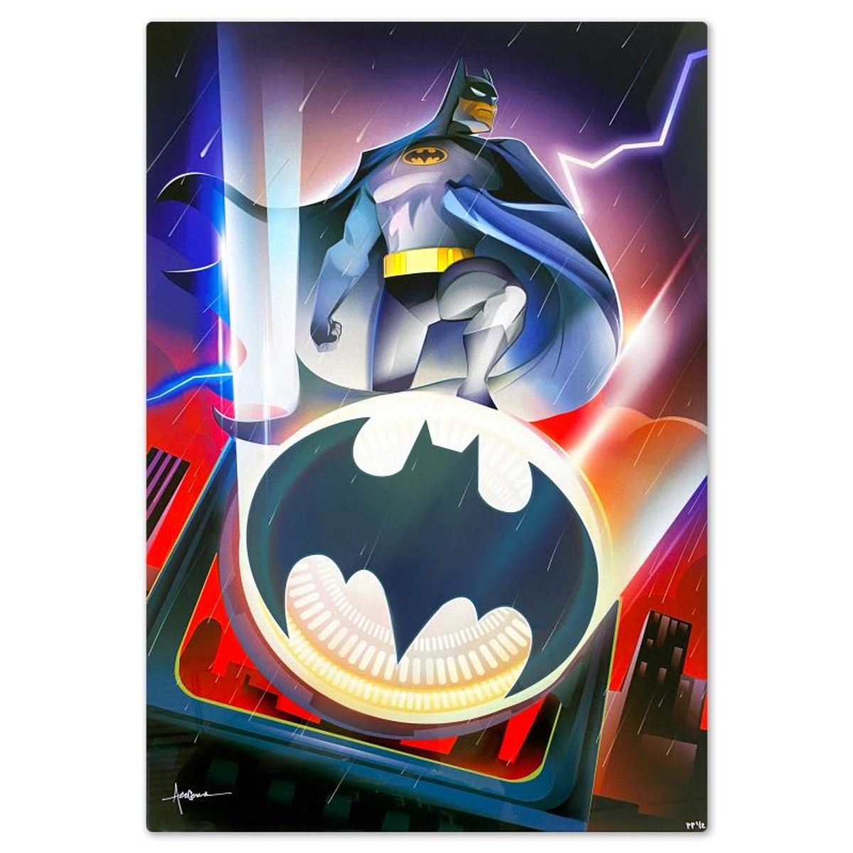DC Comics & Orlando Arocena, "Batman: The Animated Series 30th Anniversary" Limited Edition on Aluminum, PP Numbered 1/2 and Signed with Letter of Authenticity.