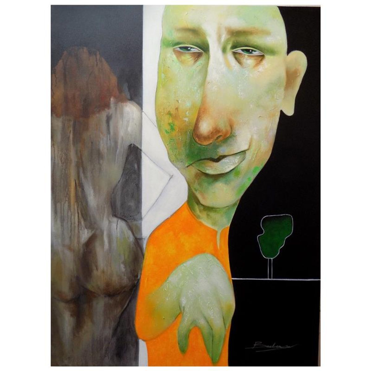Berberyan, "I can Dream" Hand Signed Original Painting on Canvas with Letter of Authenticity.