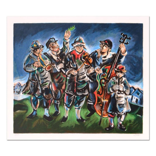 Yosl Bergner (1920-2017), "Klezmer" Limited Edition Lithograph, Numbered and Hand Signed with Certificate of Authenticity.