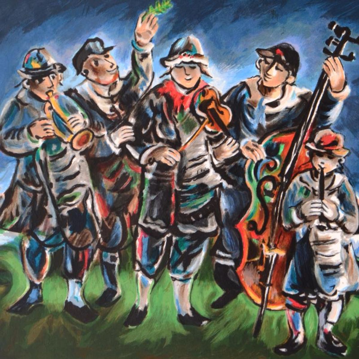 Yosl Bergner (1920-2017), "Klezmer" Limited Edition Lithograph, Numbered and Hand Signed with Certificate of Authenticity.