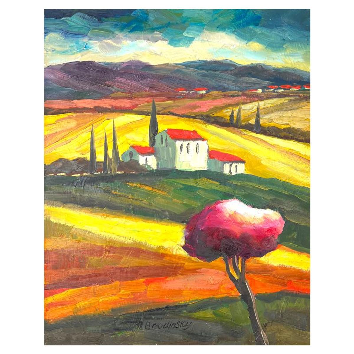 Slava Brodinsky, Hand Signed Original Painting on Canvas with Letter of Authenticity.