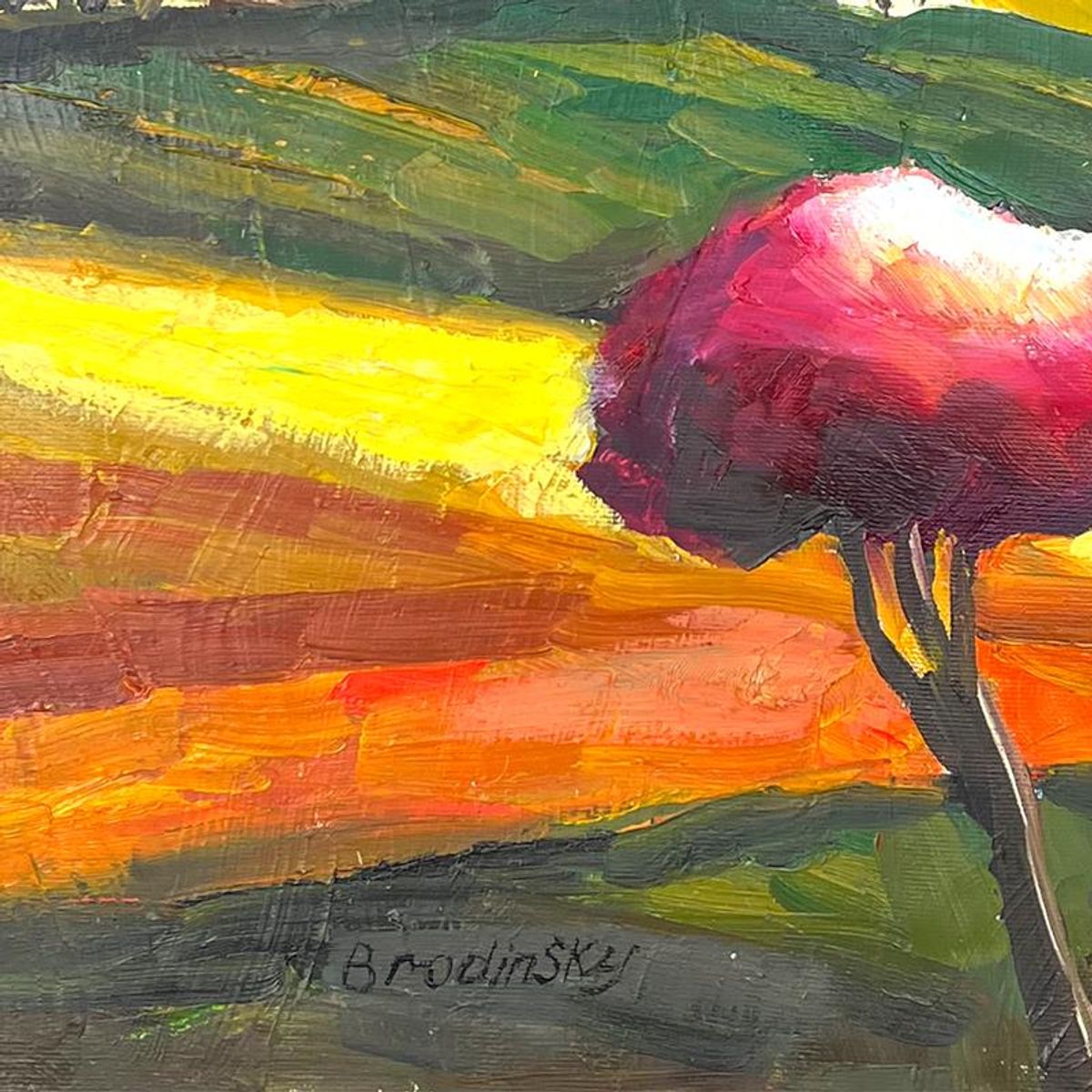 Slava Brodinsky, Hand Signed Original Painting on Canvas with Letter of Authenticity.