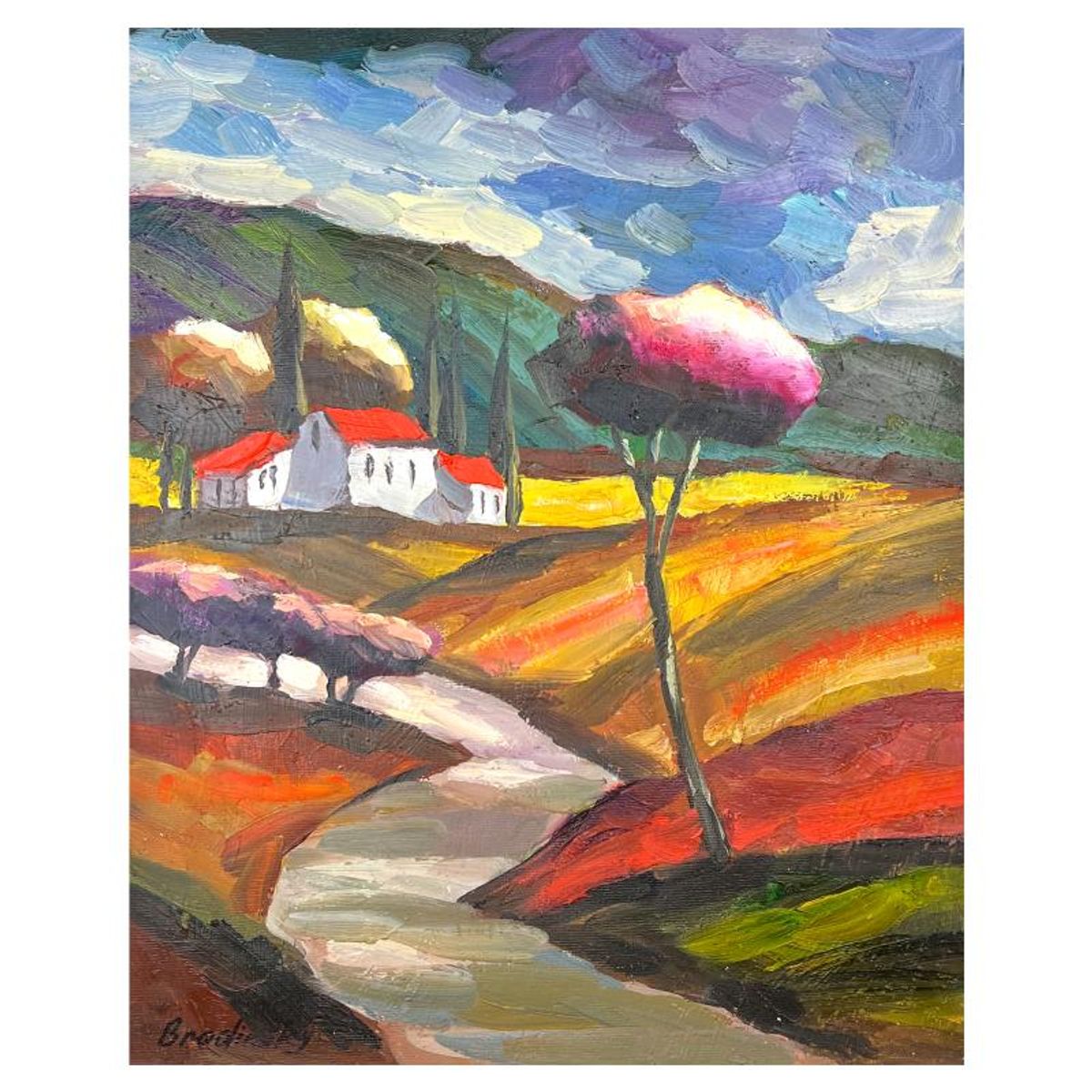 Slava Brodinsky, Hand Signed Original Painting on Canvas with Letter of Authenticity.