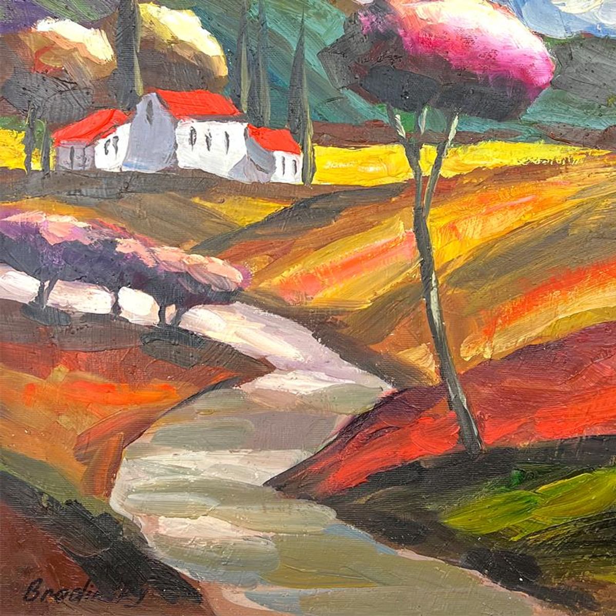 Slava Brodinsky, Hand Signed Original Painting on Canvas with Letter of Authenticity.