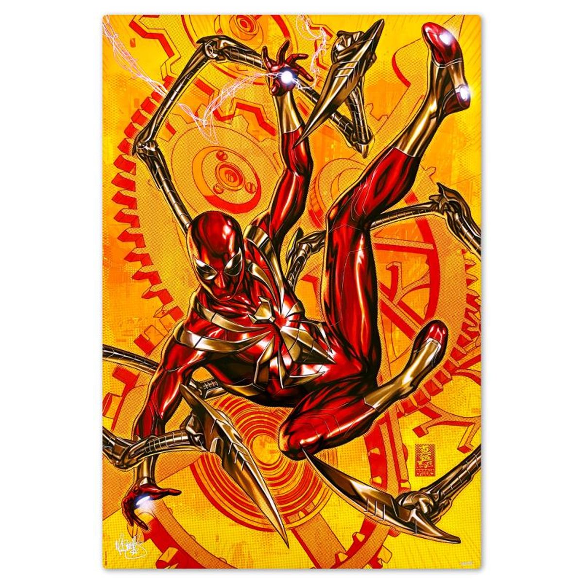 Marvel Comics & Mark Brooks, "Iron Spider" Limited Edition on Aluminum, PP Numbered 1/2 and Signed with Letter of Authenticity.