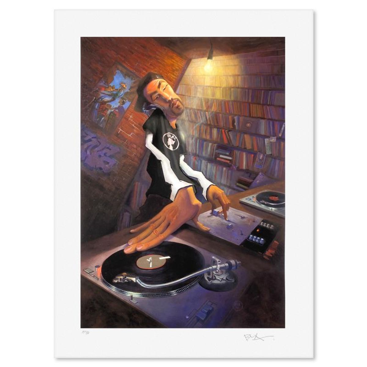 Justin Bua, "The DJ" Limited Edition, PP Numbered 3/4 and Signed with Letter of Authenticity.
