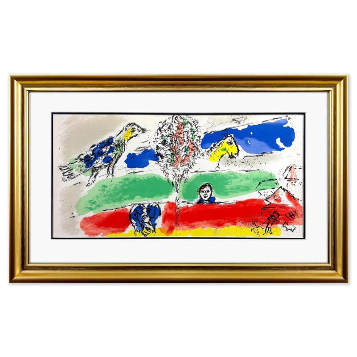 Marc Chagall (1887-1985), "Le Fleuve Vert (The Green River)" Framed Lithograph with Letter of Authenticity.