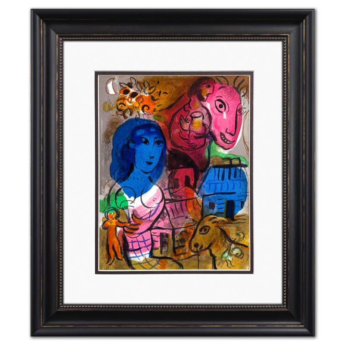 Marc Chagall (1887-1985), "Homage to Chagall" Framed Lithograph with Letter of Authenticity.