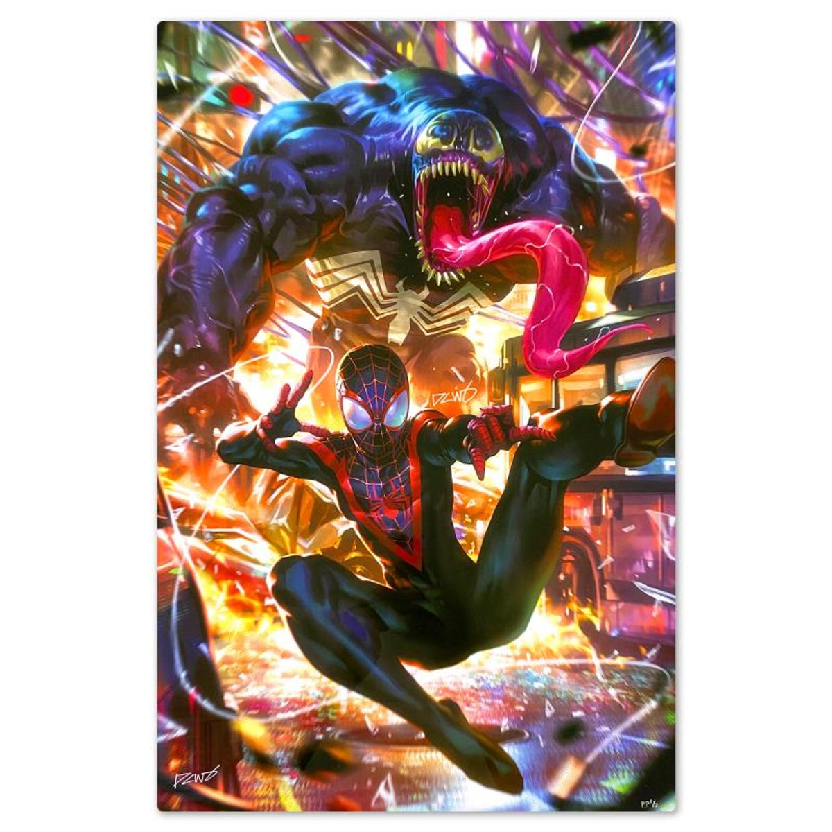 Marvel Comics & Derrick Chew, "Miles Morales: Spider-Man" Limited Edition on Aluminum, PP Numbered 1/2 and Signed with Letter of Authenticity.