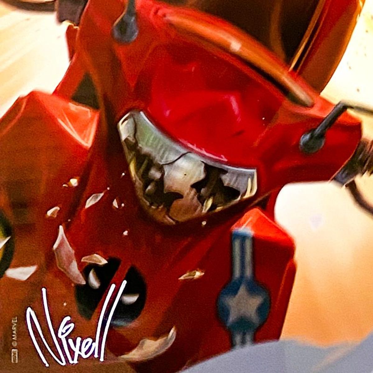 Marvel Comics & Nixell Cho, "Deadpool" Limited Edition on Aluminum, PP Numbered 1/2 and Signed with Letter of Authenticity.