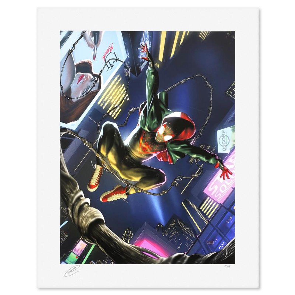 DC Comics & Taurin Clarke, "Miles Morales: Spider-Man" Limited Edition, PP Numbered 3/4 and Signed with Letter of Authenticity.