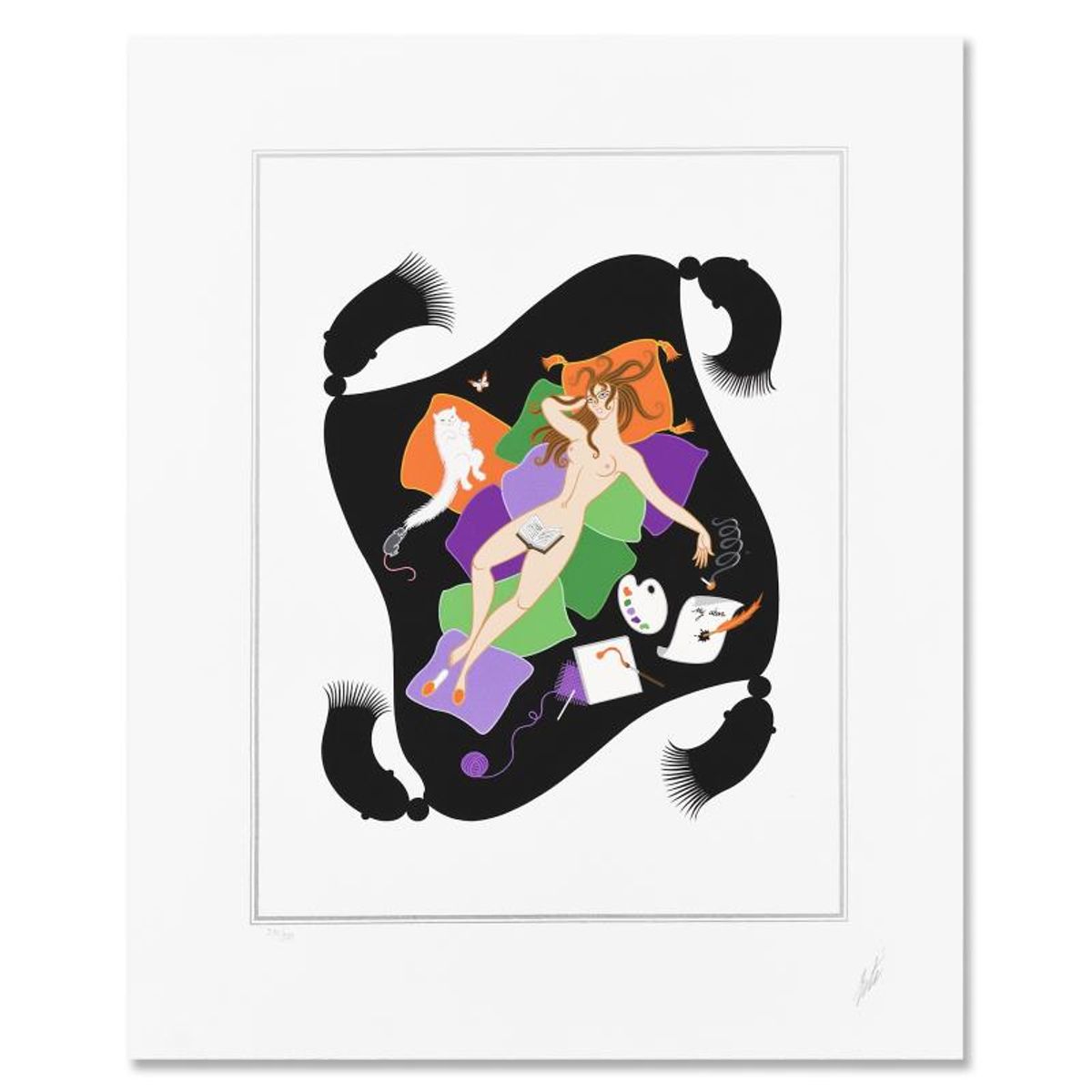 Erte (1892-1990), "Sloth" Limited Edition Serigraph, Numbered 348/350 and Hand Signed with Letter of Authenticity