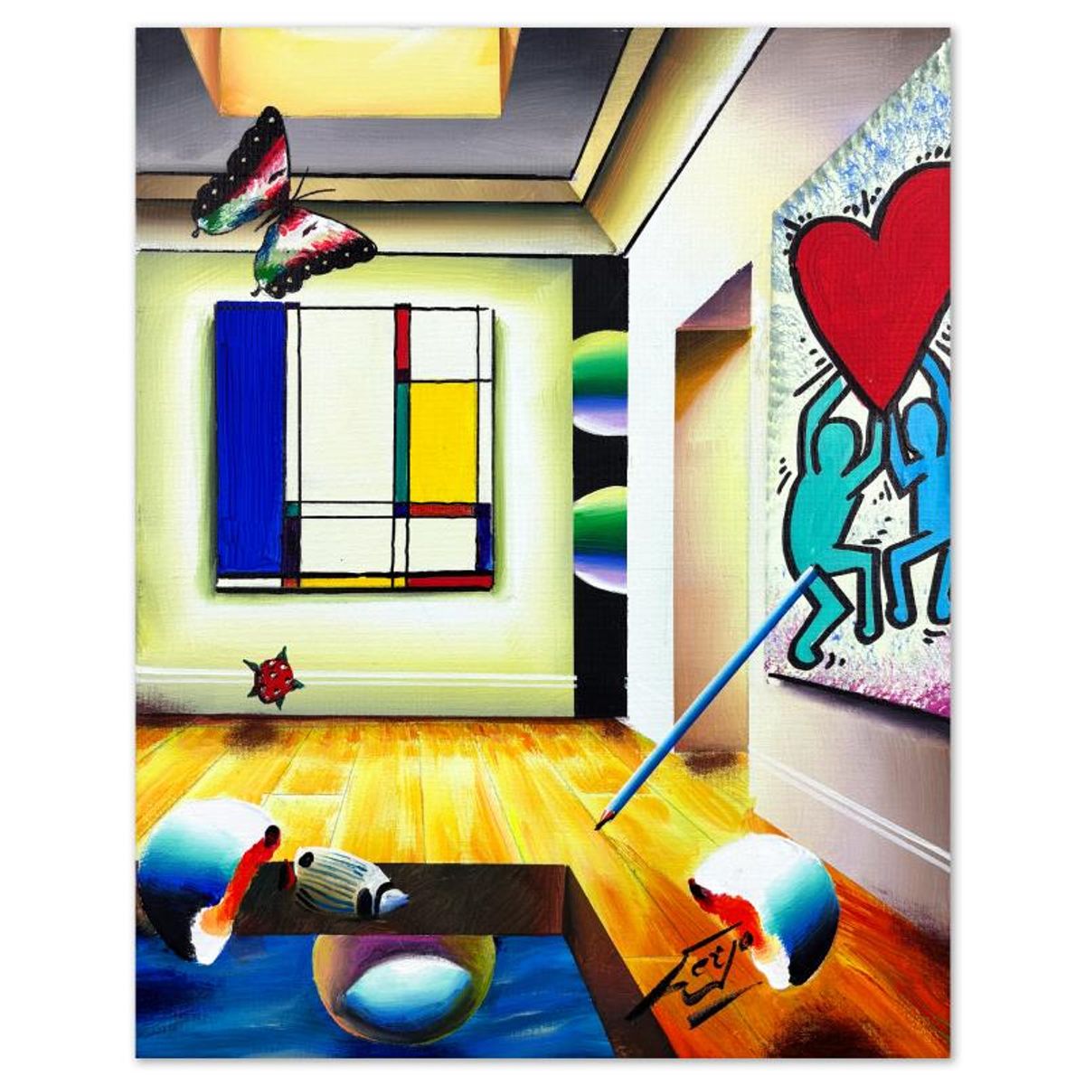 Ferjo, Original Acrylic Painting on Canvas, Hand Signed with Letter of Authenticity.