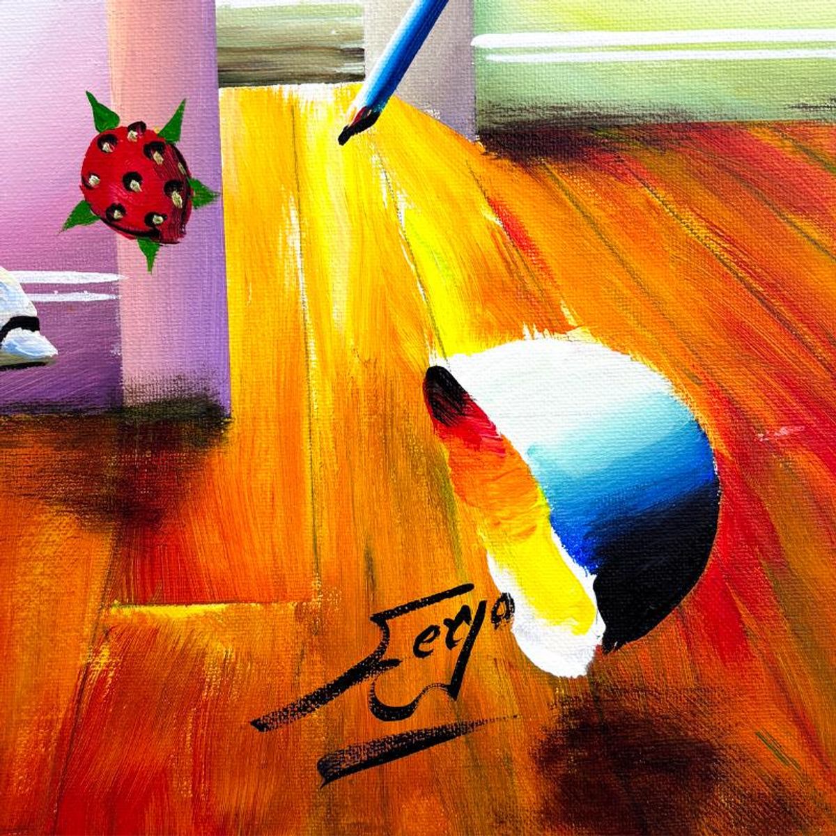 Ferjo, Hand Signed Original Painting on Canvas with Letter of Authenticity.