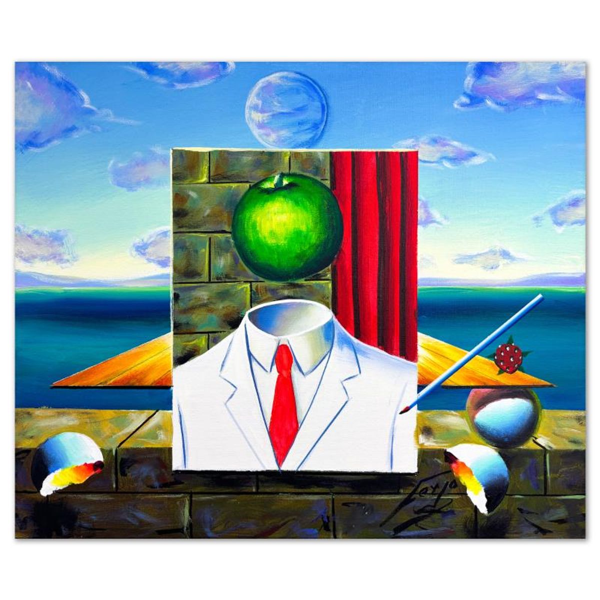 Ferjo, Hand Signed Original Painting on Canvas with Letter of Authenticity.