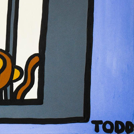 Todd Goldman, "Boys Fling Poo" Original Acrylic Painting on Gallery Wrapped Canvas (72" x 48"), Hand Signed with Letter of Authenticity.