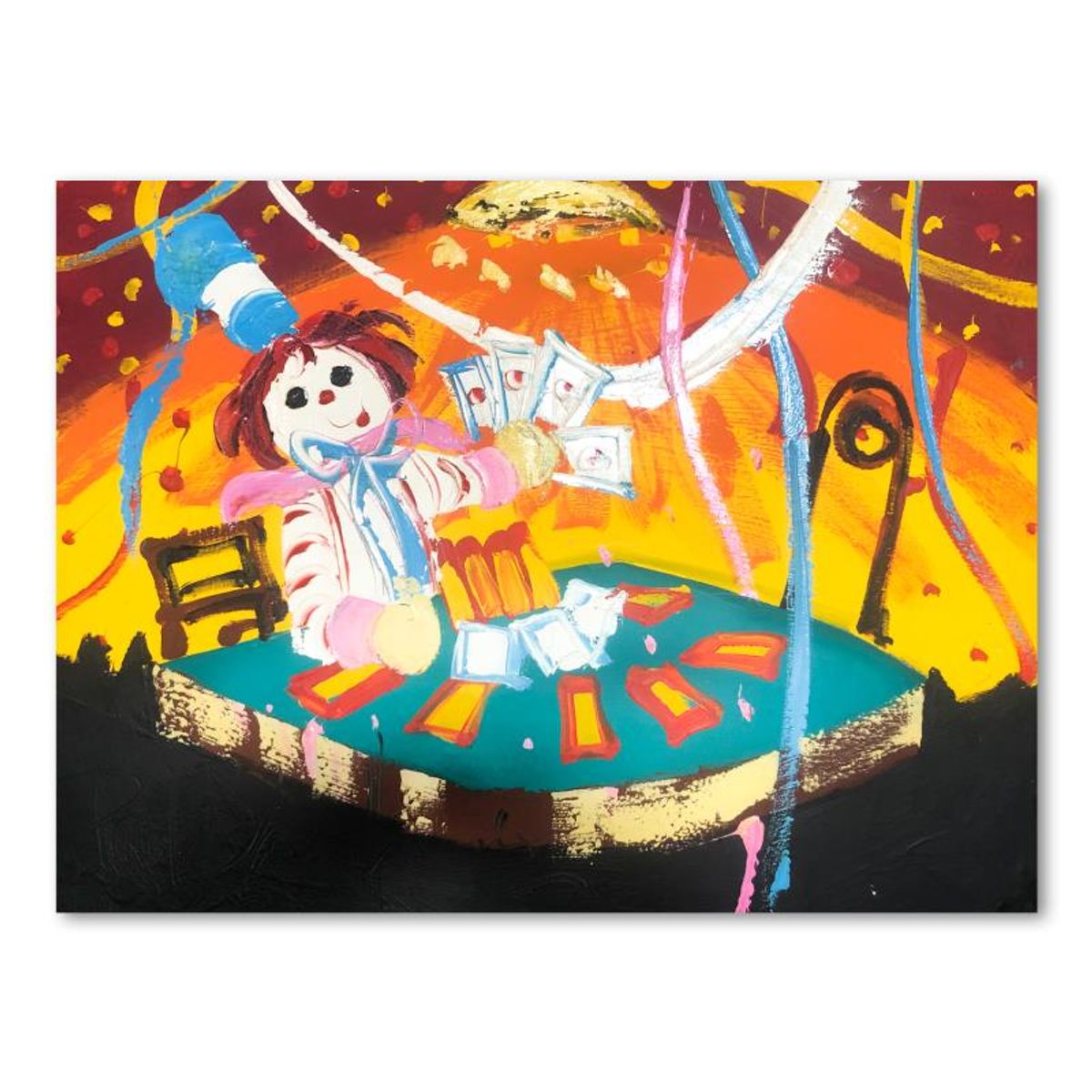 Paul Blaine Henrie (1932-1999), "Blackjack Beats 21" Hand Signed Original Painting on Canvas (30"x40") with Letter of Authenticity.