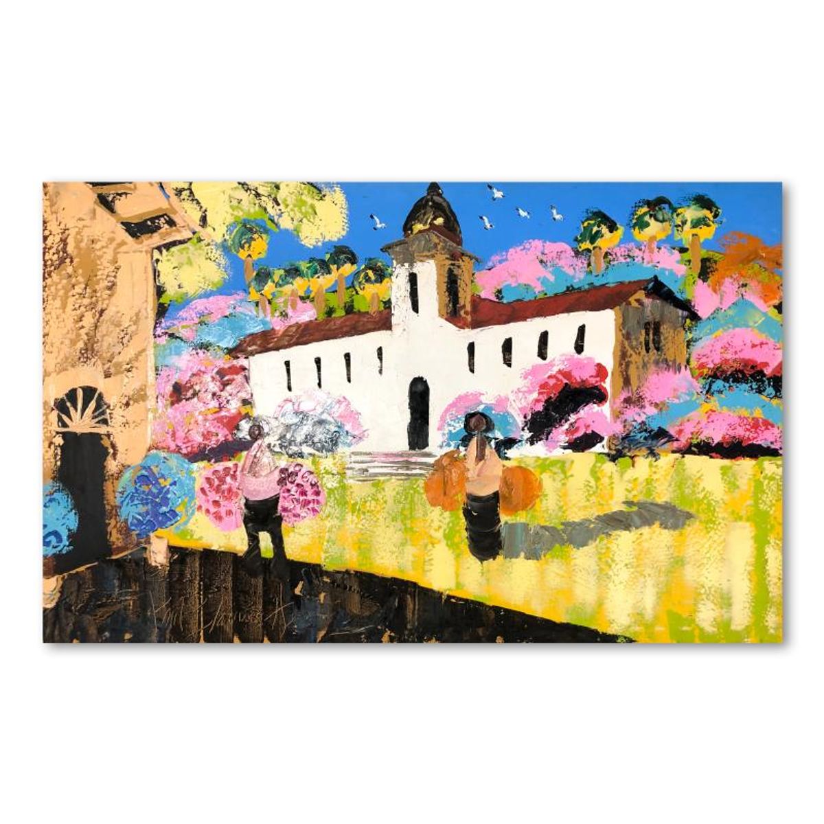 Paul Blaine Henrie (1932-1999), "Memories of Mexico" Hand Signed Original Painting on Canvas (40"x60") with Letter of Authenticity.