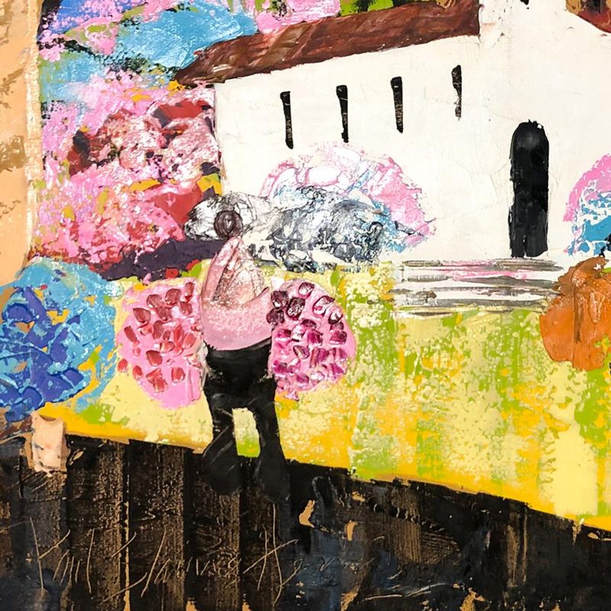 Paul Blaine Henrie (1932-1999), "Memories of Mexico" Hand Signed Original Painting on Canvas (40"x60") with Letter of Authenticity.