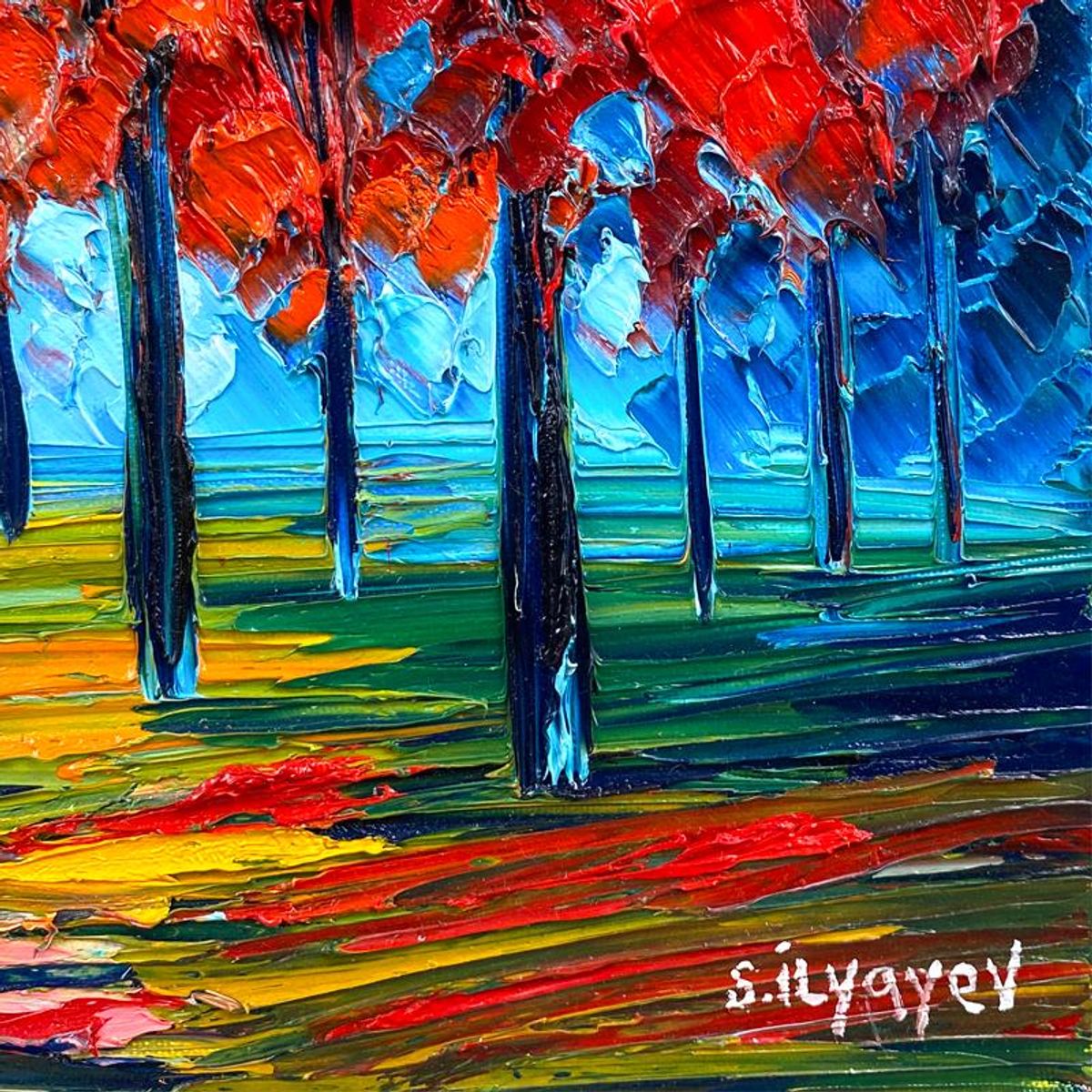 Slava Ilyayev, Framed Original Oil Painting on Canvas, Hand Signed with Letter of Authenticity.