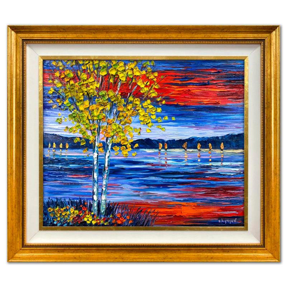 Slava Ilyayev, Framed Original Oil Painting on Canvas, Hand Signed with Letter of Authenticity.