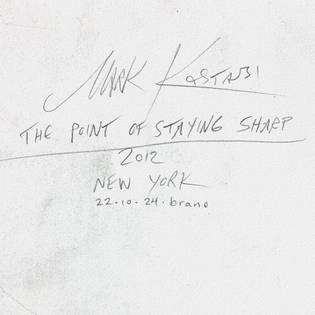 Mark Kostabi, "The Point of Staying Sharp" Framed Original Drawing on Paper, Hand Signed with Certificate of Authenticity