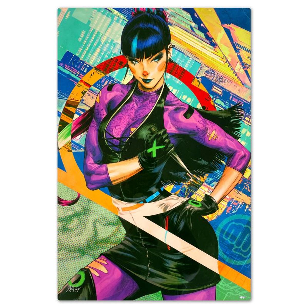 DC Comics & Stanley "Artgerm" Lau, "Punchline" Limited Edition on Aluminum, PP Numbered 2/2 and Signed with Letter of Authenticity.